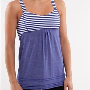 Lululemon Back on Track Purple stripe tank size 10
